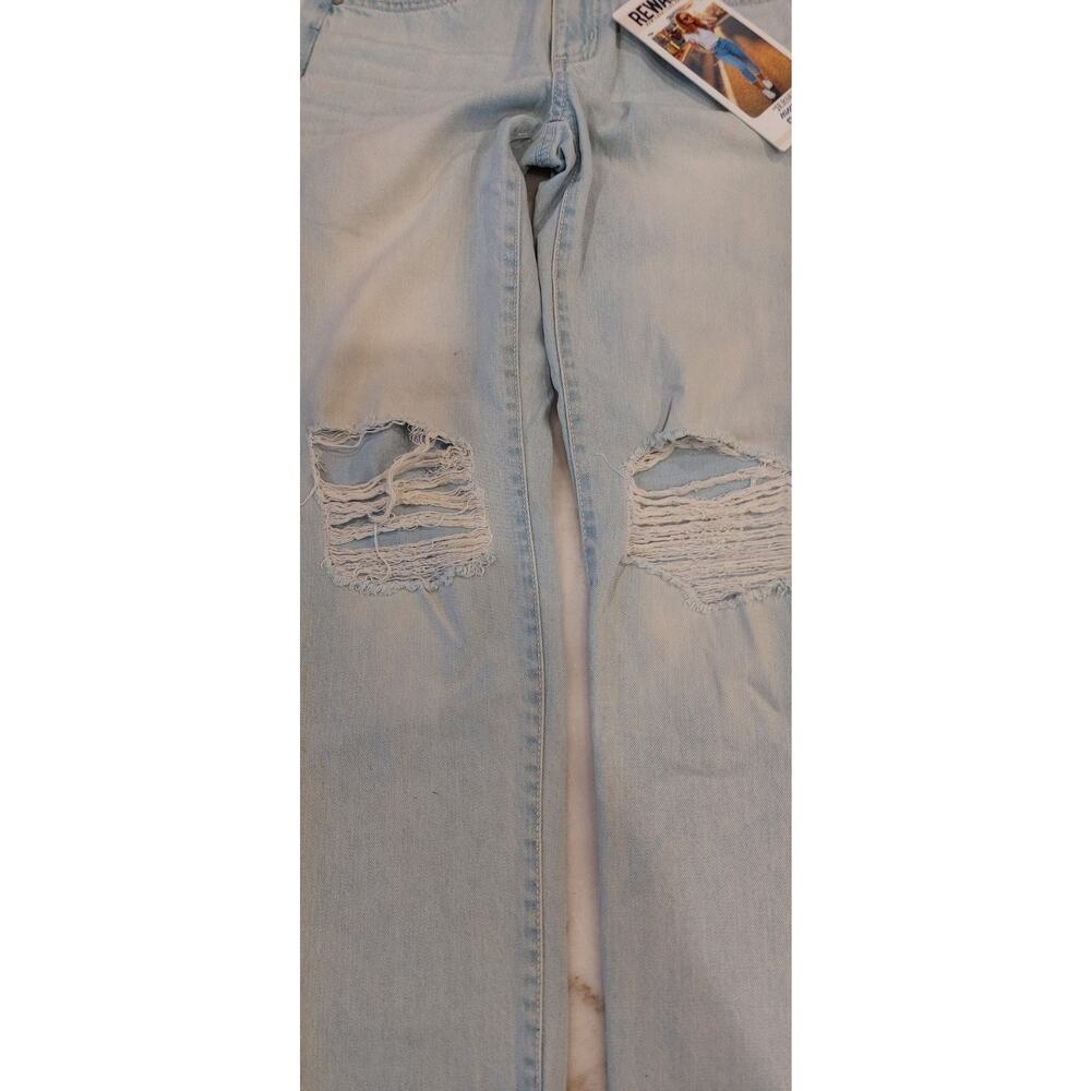 REWASH Brand Women"s Jeans Jersey‎ Relaxed Crop Distressed Light Denim Size 1/25 - Picture 8 of 12